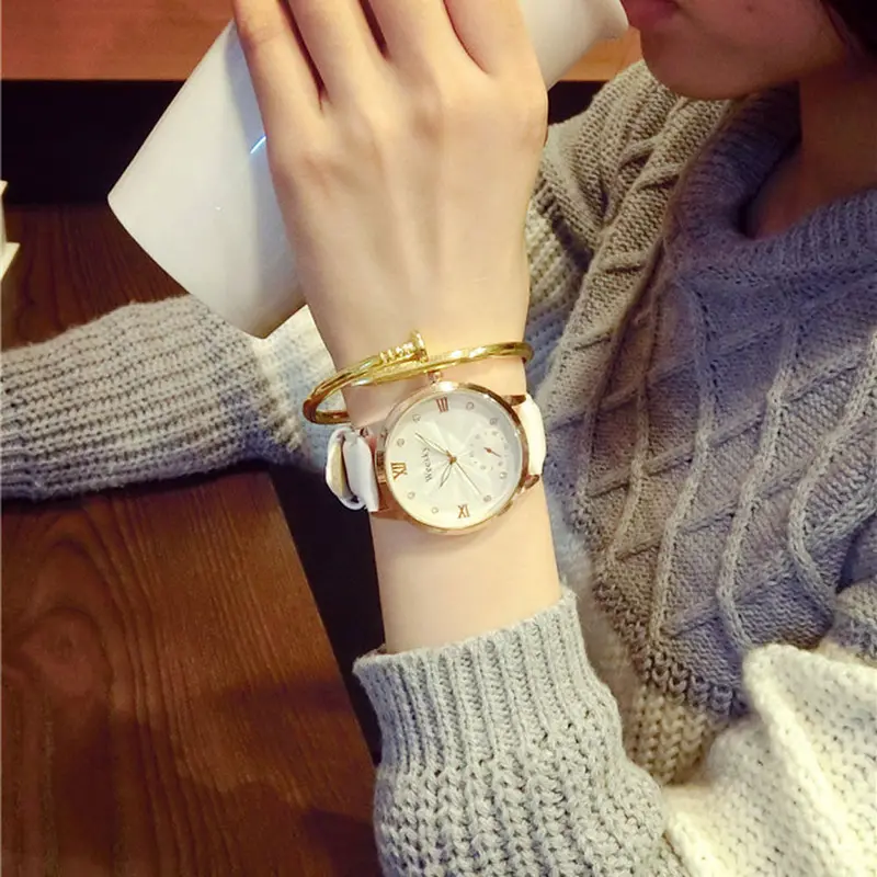 Wristwatch Lovers Men Women Casual Watch Leather Band Quartz Watch Montre Ladies Watches Feida 4