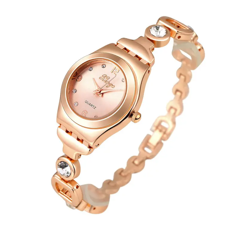 Wristwatch Women Gold Rhinestone Bangle Watch And Bracelet Set 589R Woman Watches Luxury Feida 1