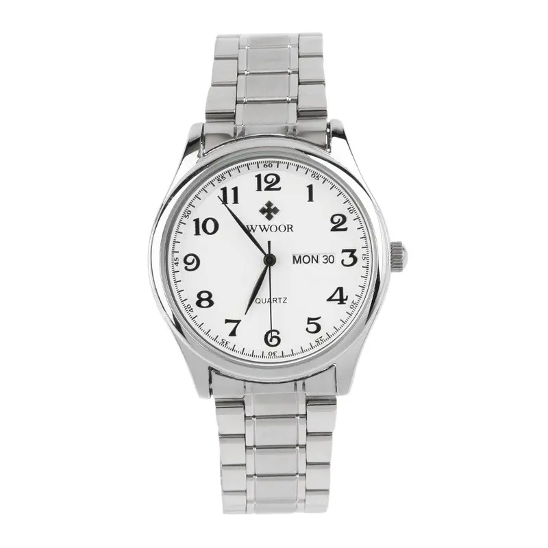 Wwoor Luxury Lover Couple Stainless Steel Quartz Wrist Watches 1