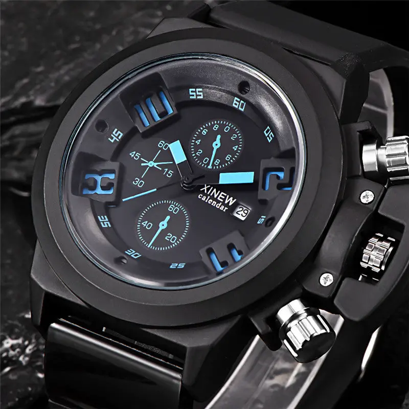 Xi Erkek Kol Saat Army Watches Date Stainless Steel Military Chronograph Quartz Man Watches Sports Relogioi Feida 1