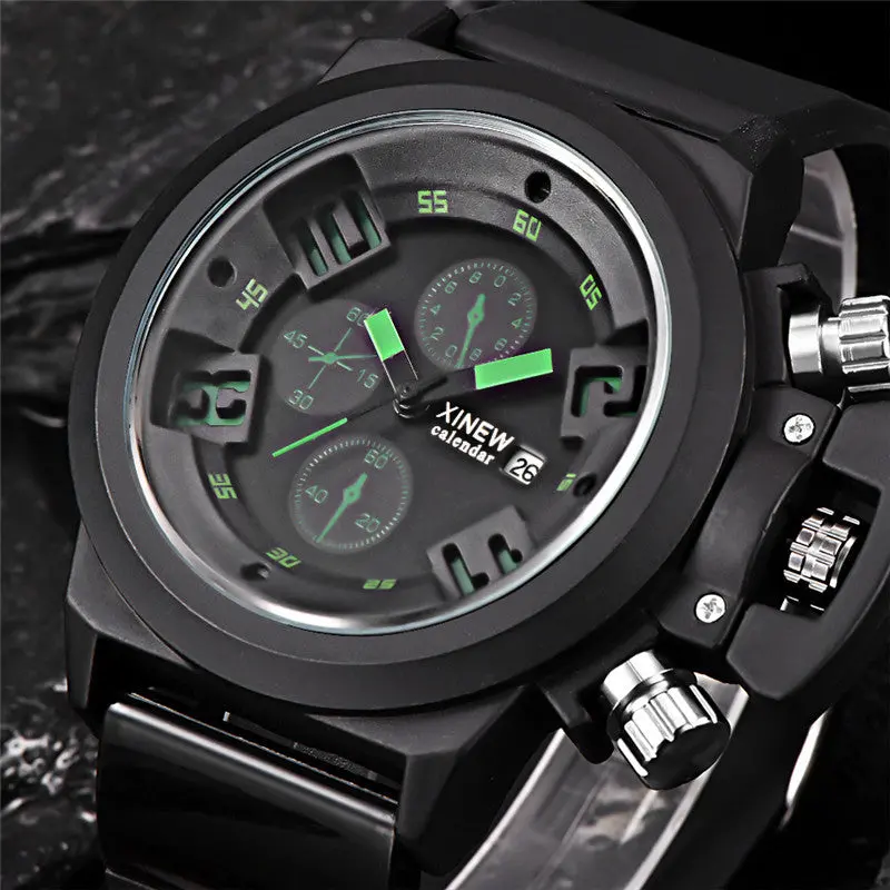 Xi Erkek Kol Saat Army Watches Date Stainless Steel Military Chronograph Quartz Man Watches Sports Relogioi Feida 2