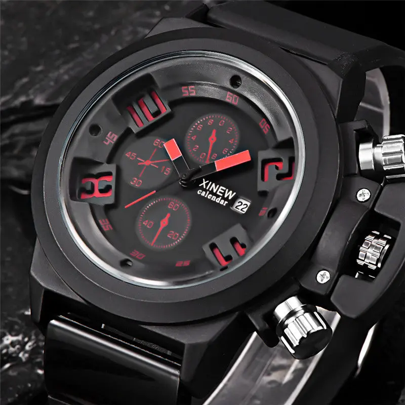 Xi Erkek Kol Saat Army Watches Date Stainless Steel Military Chronograph Quartz Man Watches Sports Relogioi Feida 4
