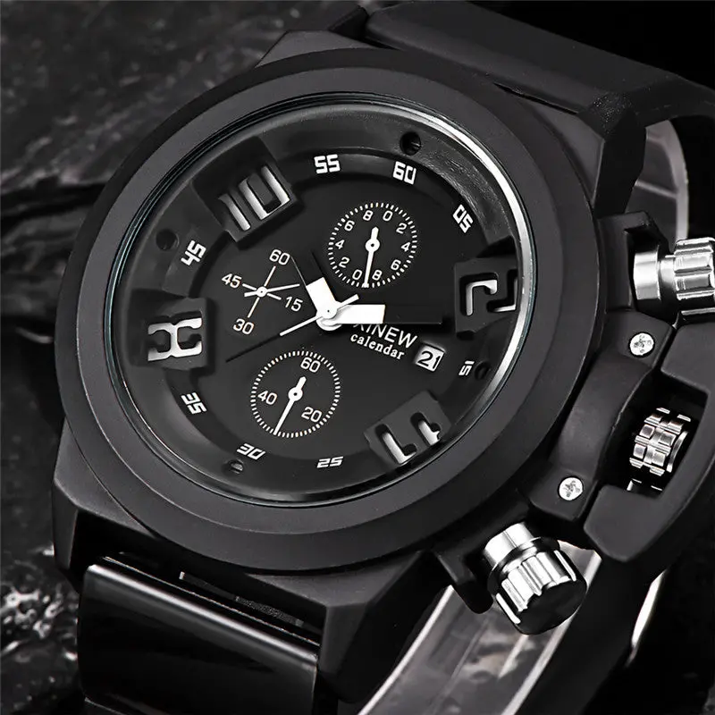 Xi Erkek Kol Saat Army Watches Date Stainless Steel Military Chronograph Quartz Man Watches Sports Relogioi Feida 5