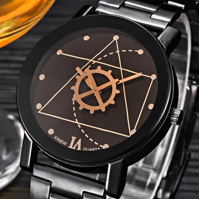 Xi Luxury Elegant Watch Women Mens Full Stainless Steel Military Watch Men's Relogio Retro Quartz Watch 1
