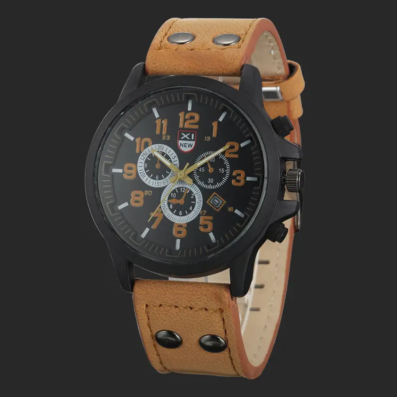 Xi Luxury Watches Men Military Army Watches Men's Quartz Clock Leather Wrist Watch Relogio Sport Casual Reloj 2