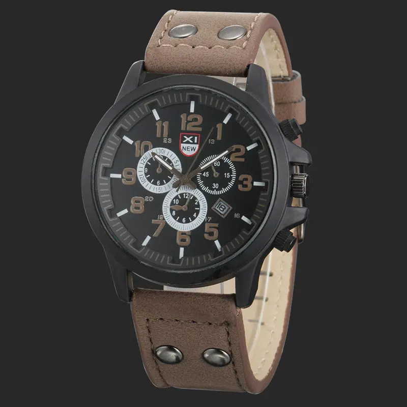 Xi Luxury Watches Men Military Army Watches Men's Quartz Clock Leather Wrist Watch Relogio Sport Casual Reloj 3