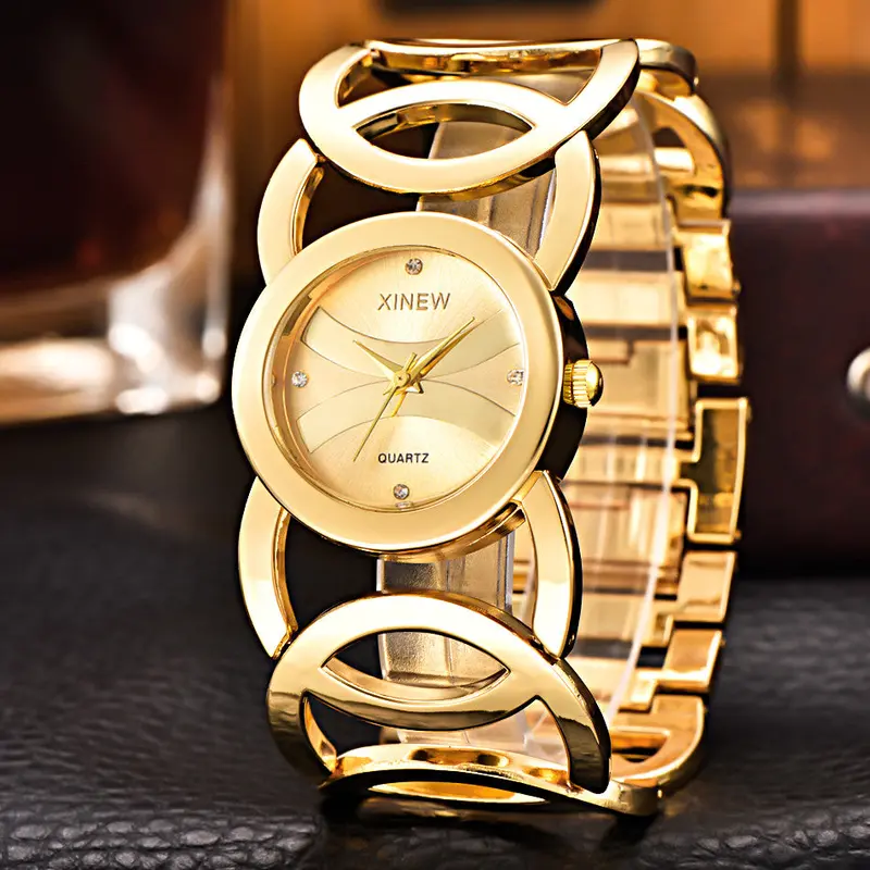 Xi Quartz Watch Bracelet Dress Clock Hour Rhinestone Women Wristwatch Stainless Steel Band Analog Mujer Montre 2