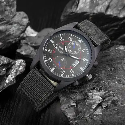 Xi Quartz Watch Military Army Watches Top Luxury Business Mens Date Canvas Strap Simple Analog Wristwatches 1