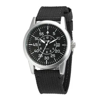 Xi Quartz Watch Top Luxury Black Watches Relogio Masculino Canvas Strap Clock Men Military Army Business Analog Watch 1