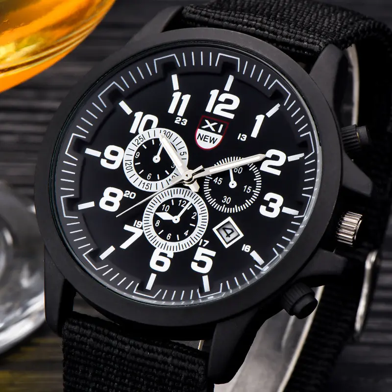 Xi Quartz Watches Top Luxury Men Military Relogio Masculino Date Stainless Steel Strap Analog Army Business Watch 1