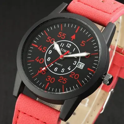 Xi Top Luxury Quartz Watch Relogio Masculino Military Classic Clock Pu Strap Business Date Simple Montre Army Watches 7