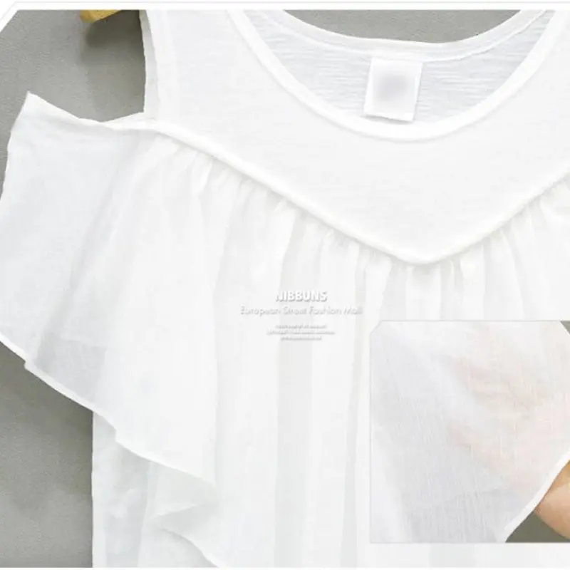 Xl-5Xl Big Sized Cold Shoulder Tops Casual Ruffle Off Shoulder T Shirt Black White Tee Shirt Femme Plus Size Top Tees 6