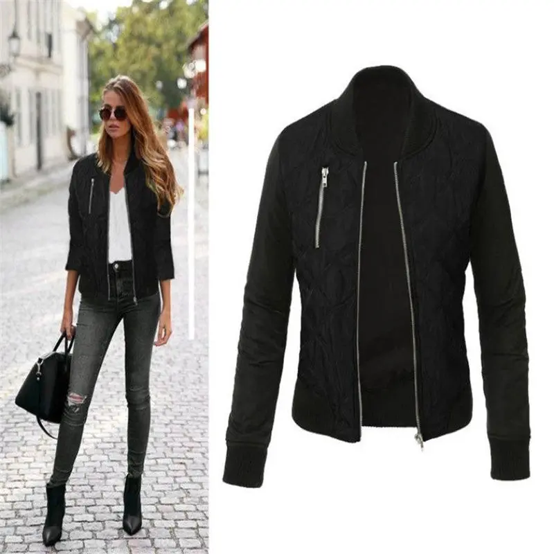 Xxxl Parka Army Green Bomber Jacket Women Coat Cool Cotton Blend Down Jacket Padded Zipper Chaquetas Motorista Outwear 6