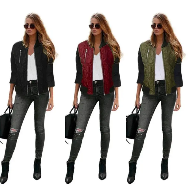 Xxxl Parka Army Green Bomber Jacket Women Coat Cool Cotton Blend Down Jacket Padded Zipper Chaquetas Motorista Outwear 9