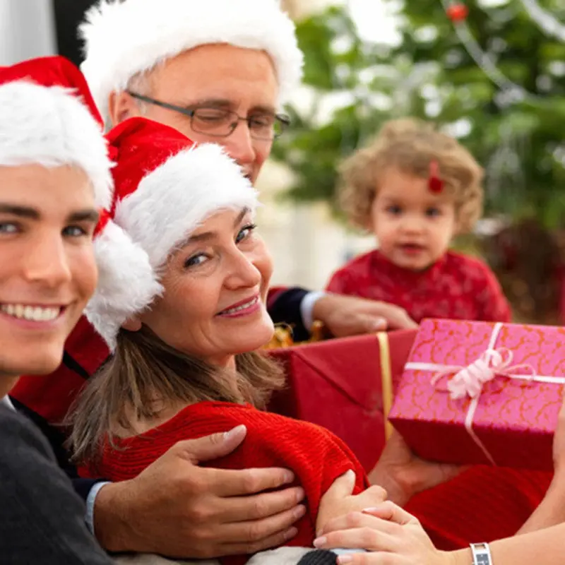 Year Adult And Child Christmas Hat Caps Santa Claus Father Xmas Cotton Cap Christmas Decoration Gift 1