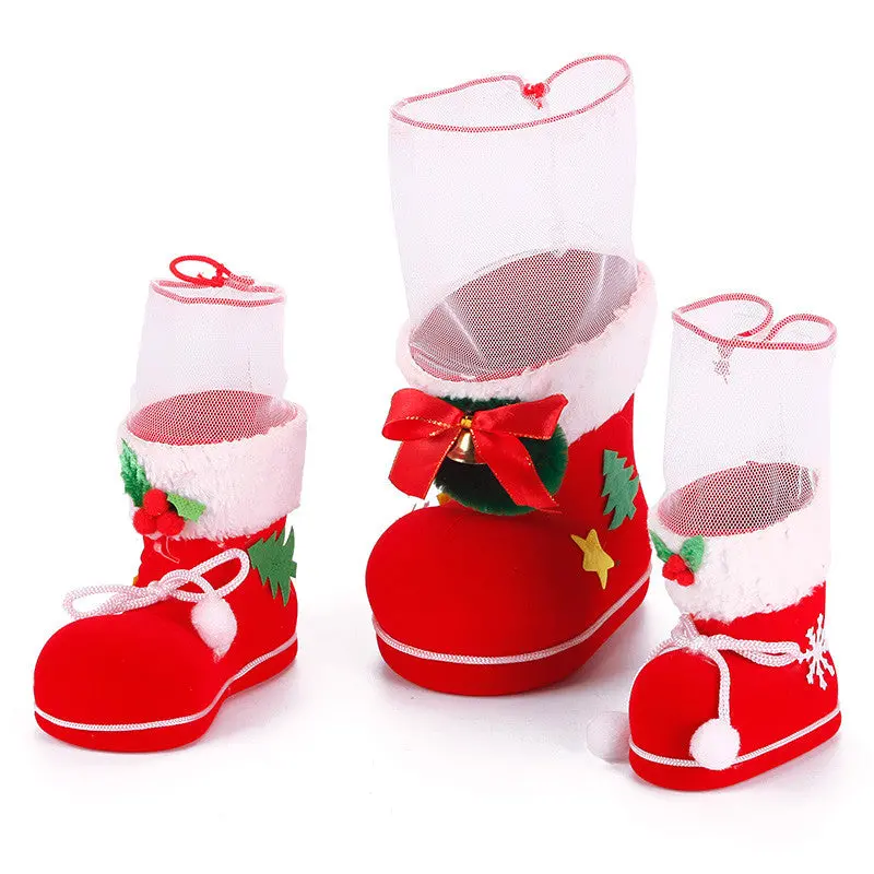 Year Christmas Tree Decoration Plush Cloth Boots Shaped Candy Gifts Bags Home Table Ornaments Supplies 91775 1