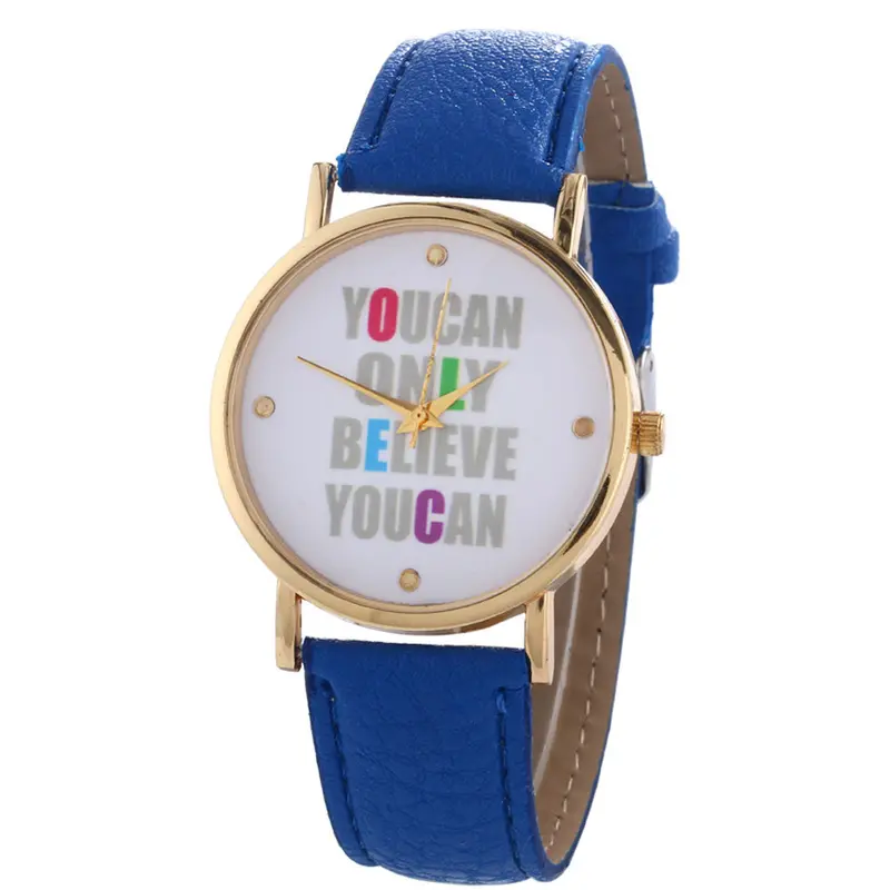 You Can Only Believe You Can Letter Watch Leather Women Watches Fresh Style Woman Wristwatch Dress Watch 2