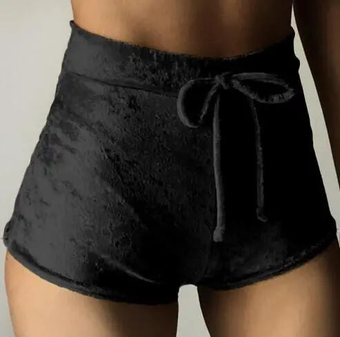 Young Ladies' Candy Color Shorts Flannel Elastic Waist Drawstring Wrinkle Shorts Sportwear 6 Colors Lx135 1