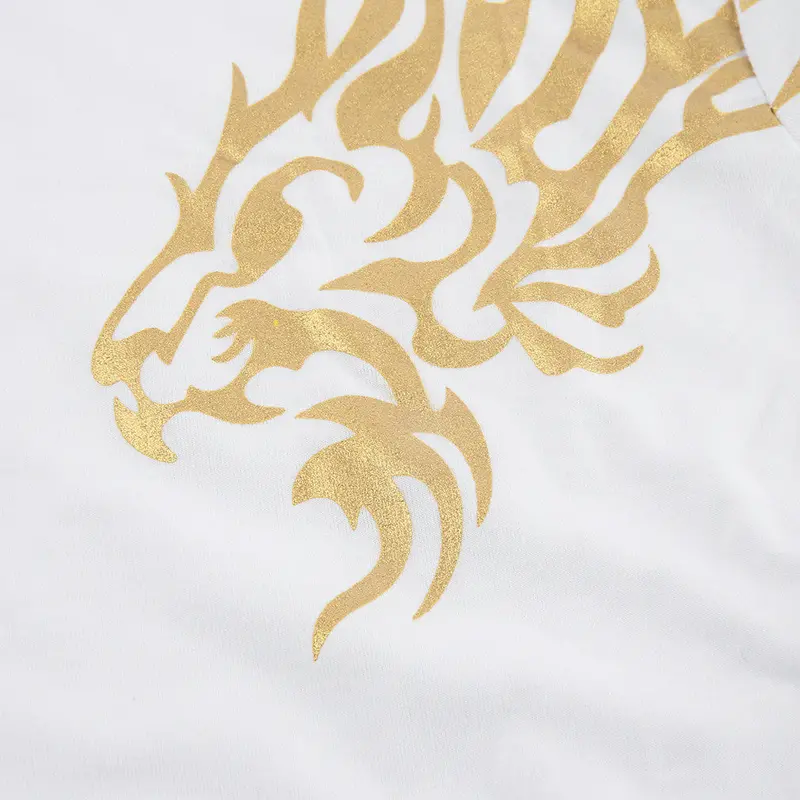 Youngo-Neck Trend Long Sleeveslim Fit Cotton Dragon Pattern Printed Casual Tops T-Shirt 9