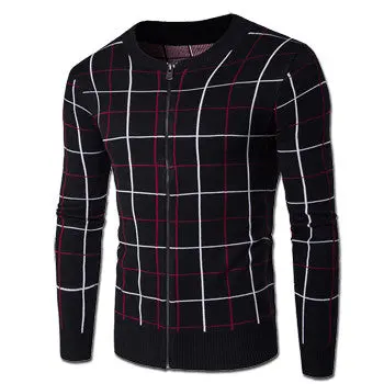 Zipper Jackets Knitted Sweaters Sweatercoats Cardigans Casual Slim Fit Long Sleeved O Necksweater 1