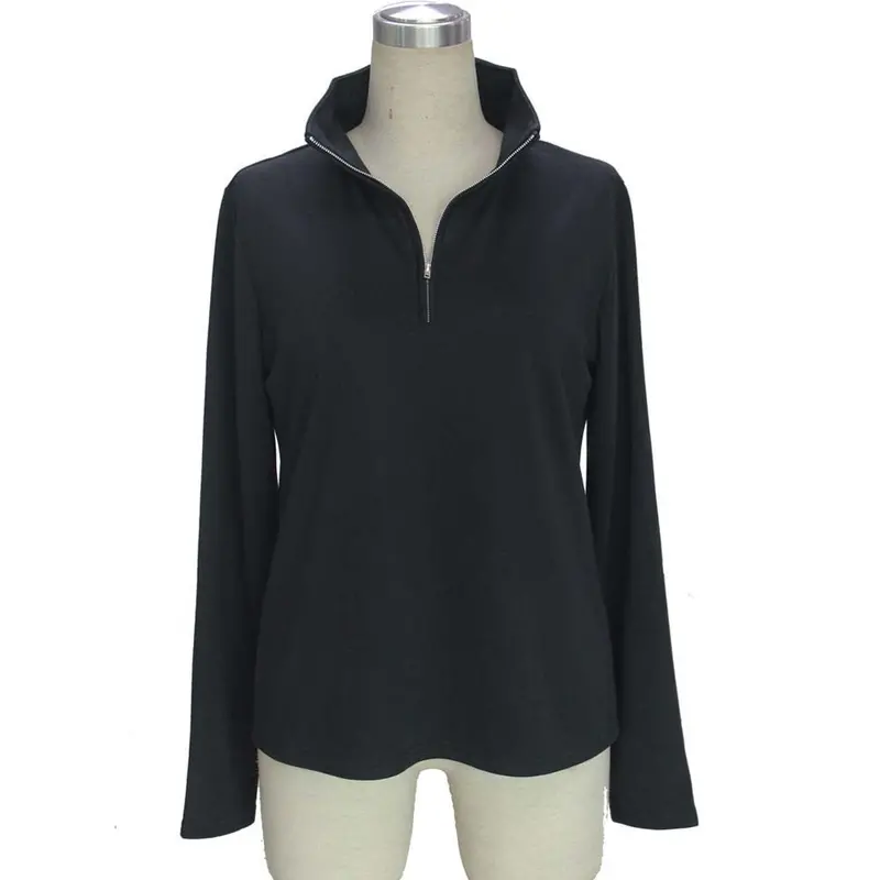 Zipper Slim Long Sleeve Women Blouse Clothing Dressed Shirts Vetement S 2