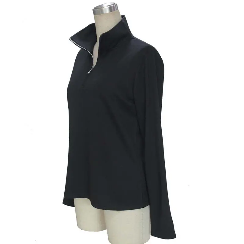Zipper Slim Long Sleeve Women Blouse Clothing Dressed Shirts Vetement S 4