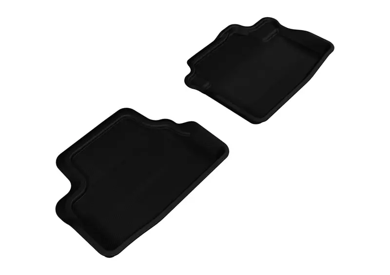 3D Maxpider Black Rear Floor Mats For 2008–2012 Honda Accord Coupe (Kagu Model) 1