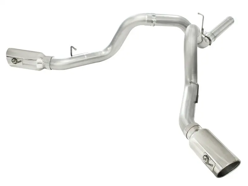 Afe Machforce Xp Aluminized Dual-Split Dpf-Back Exhaust System For 2011–2015 Gm 6.6L Duramax Diesel Trucks – Polished Tip 1