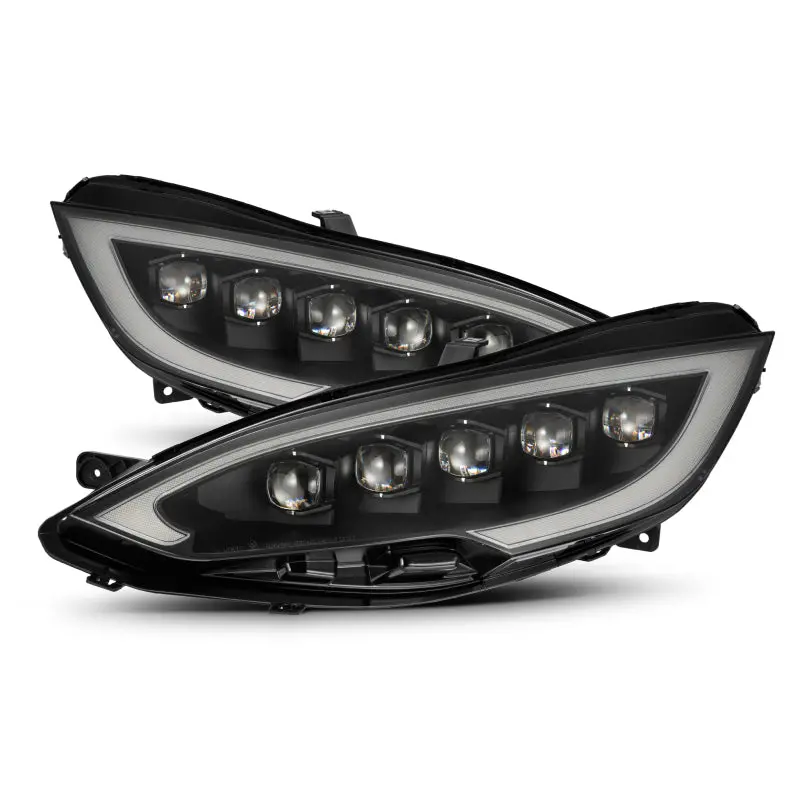 Alpharex Nova-Series Led Projector Headlights For Tesla Model S (2012–2021) – Black Housing With Sequential Turn Signals & Drls 1