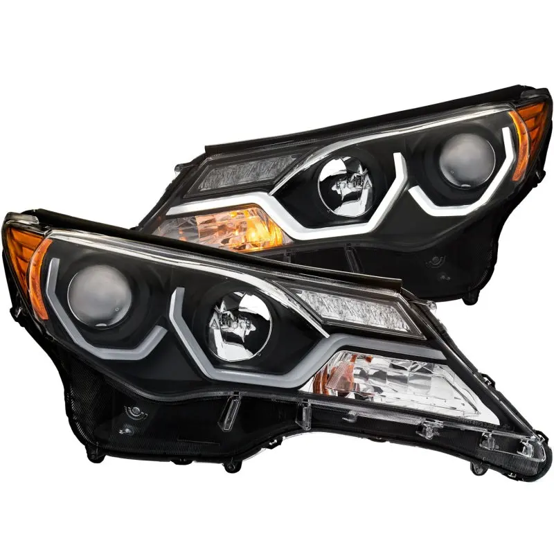Anzo Projector Headlights For 2013–2015 Toyota Rav4 – Black Housing With Plank-Style Led Accent Design 1