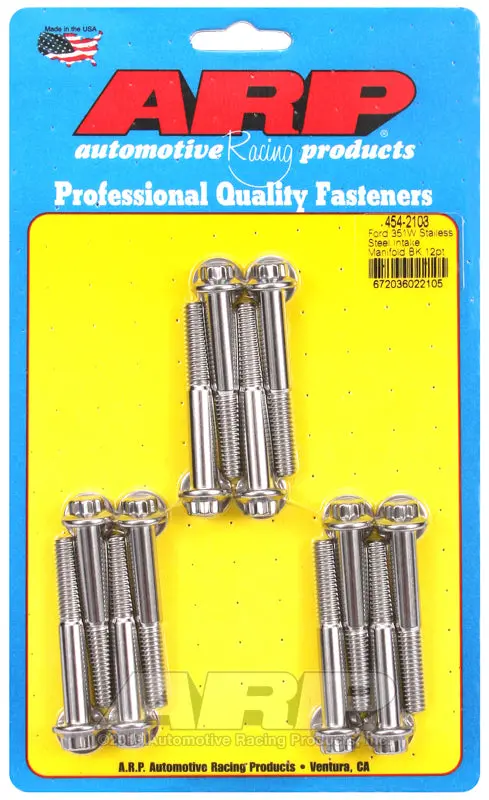 Arp Stainless Steel 12-Point Intake Manifold Bolt Kit — Engineered For Ford 351W Applications 1