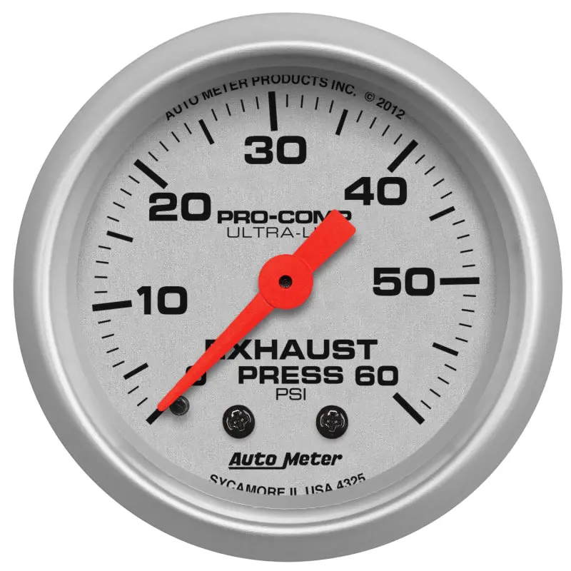 Autometer Ultra-Lite Digital Exhaust Pressure Gauge – 2-1/16", 100 Psi Range, Stepper Motor Display 1