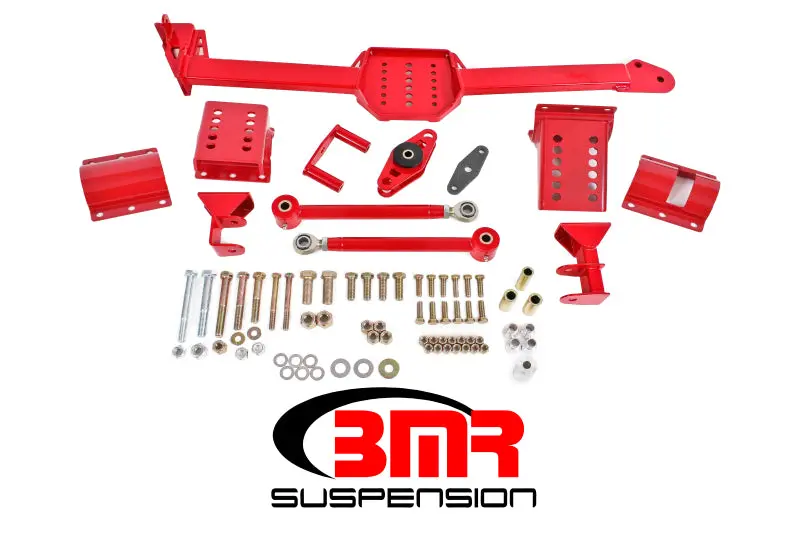 Bmr Watts Link Rod Ends With Adjustable Axle Clamps – Polyurethane Bushings, Red Finish, Fits 2005–2014 Mustang S197 1