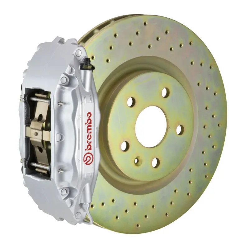Brembo 05-14 Mustang Gt Excl Non-Abs Equipped Fr Gt Bbk 4Pist Cast 2Pc 355X32 1Pc Rtr Drill-Silver 1