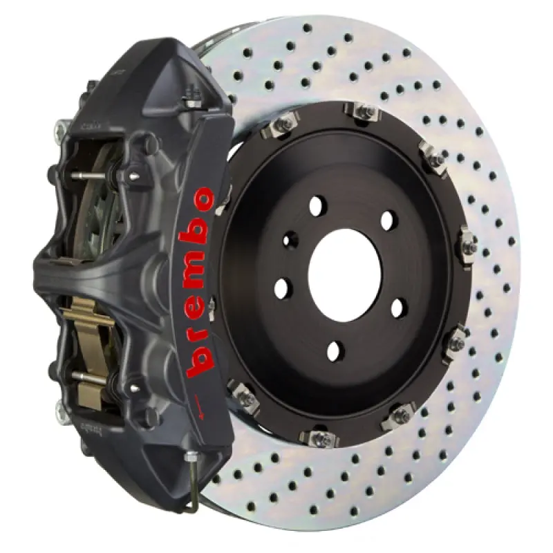 Brembo Front Gts Big Brake Kit For 2000–2002 Audi Rs4 – 6-Piston Calipers, 380X34Mm Two-Piece Drilled Rotors, Ha Black 1