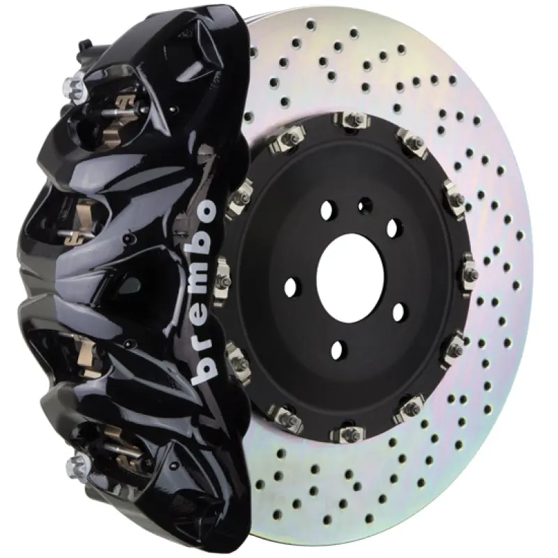 Brembo Gt Big Brake Kit – Front, 8-Piston Calipers & Drilled Black 2-Piece Rotors (412X38Mm) For 2008–2015 Toyota Land Cruiser & Lexus Lx570 1