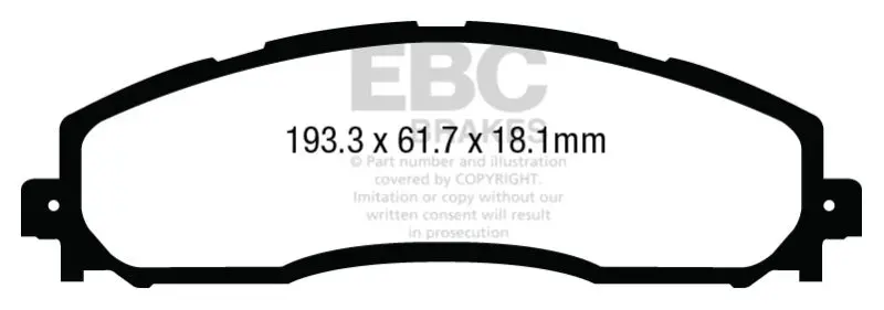 Ebc Extra Duty Rear Brake Pads For 2013–2020 Ford F250 & Super Duty 6.2L 2Wd 1