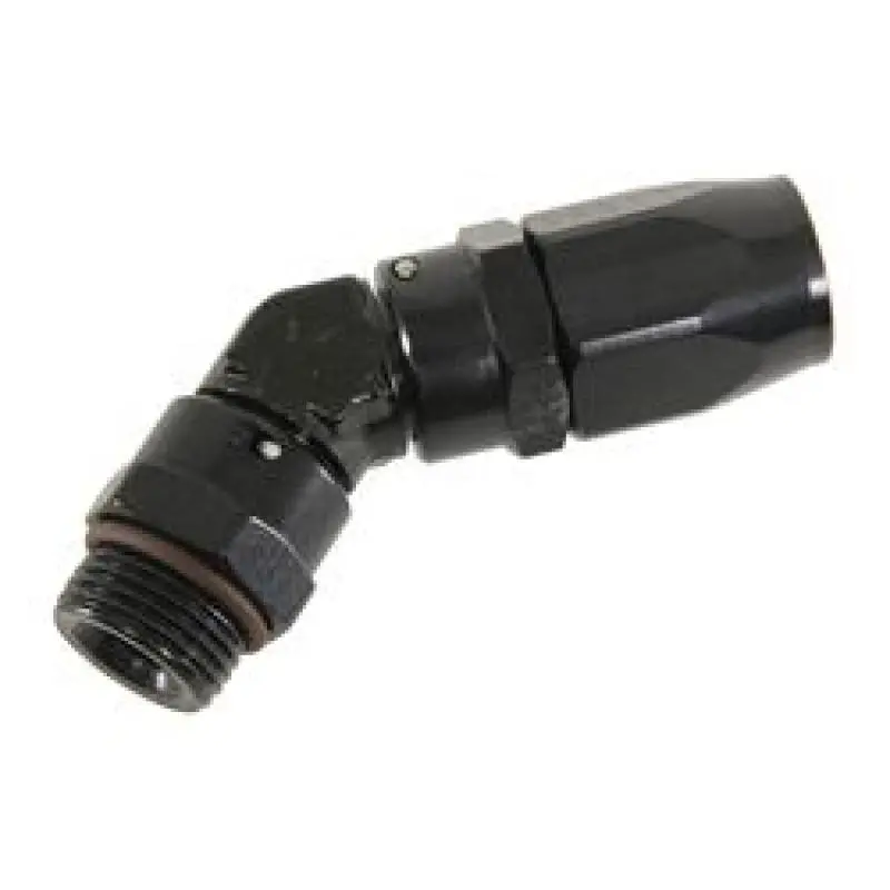 Fragola -12An 45° Swivel Hose End With 7/8"-14 Thread – Black Anodized 1