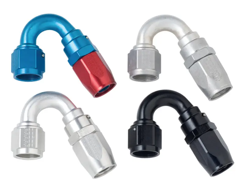 Fragola -8An 150° Power Flow Hose End – Anodized Black Aluminum Fitting 1