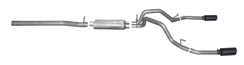 Gibson Elite Cat-Back Dual Exhaust System For 2014–2018 Gmc Sierra 1500 Denali 5.3L V8 – 3"/2.25" Split Design, Black Finish 1