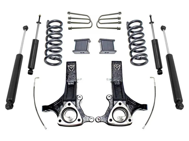 Maxtrac Maxpro Spindle Lift Kit For 2002–2008 Dodge Ram 1500 2Wd 4.7L – 7In Front / 4In Rear With Shocks 1