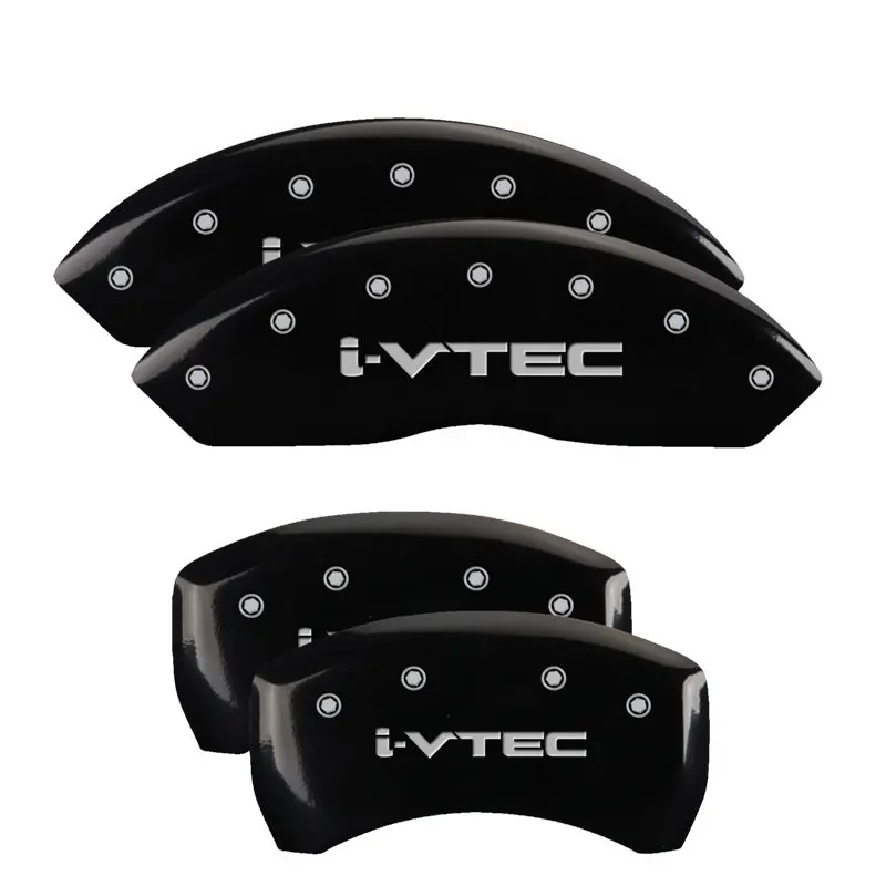 Mgp Engraved 4-Piston Caliper Covers – Front & Rear, Acura-Specific Fit, Black Finish With Silver Accent 1