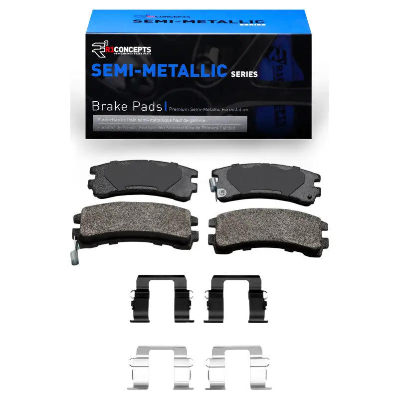 R1 Rear Semi-Metallic Brake Pad & Hardware Kit For 1988–1995 Nissan Pathfinder 1