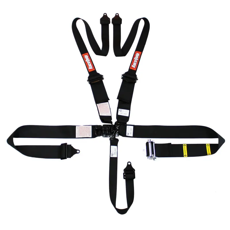 Racequip 5-Point Hans-Compatible Racing Harness – Black Ratchet Style (Left & Right) 1