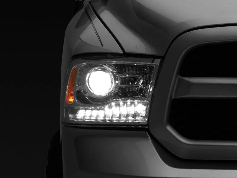 Raxiom 09-18 Dodge Ram 1500 Led Halo Headlights W/ Swtchbck Turn Signals- Chrome Hsng (Clear Lens) 1