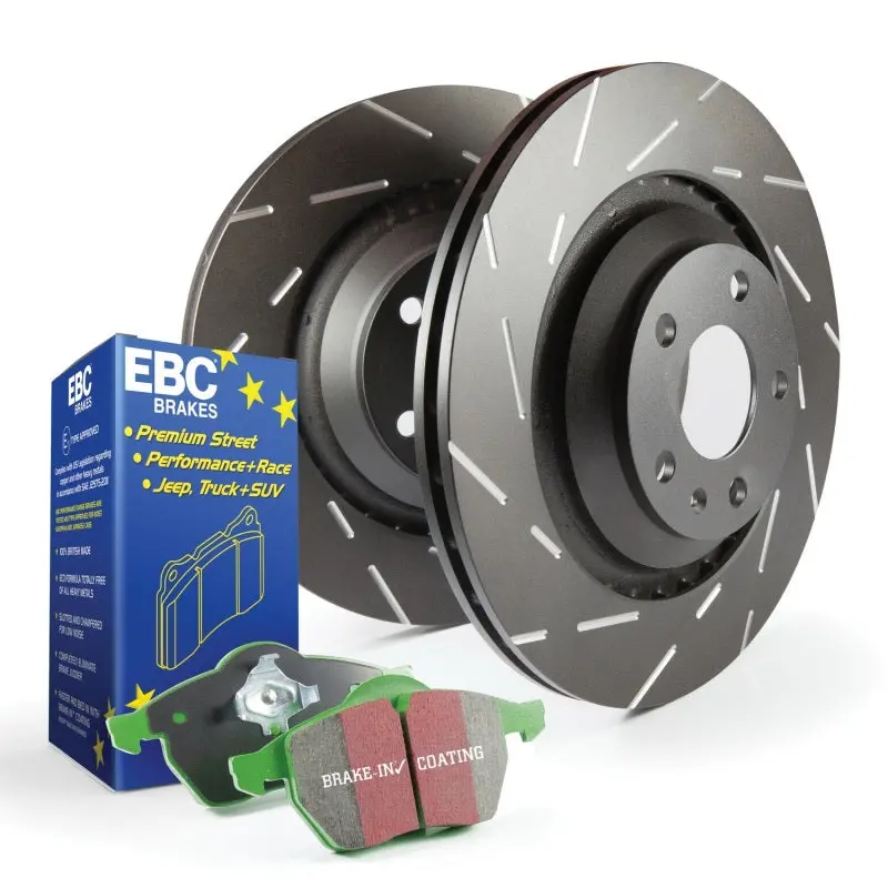 S2 Kits Greenstuff 2000 Brake Pads With Usr Drilled & Slotted Rotors 1