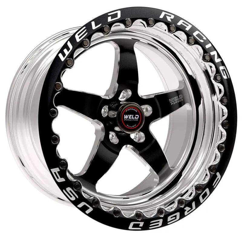 Weld S71 17X10 / 5X4.5 Bp / 6.3In. Bs Black Wheel (Medium Pad) - Black Single Beadlock Mt 1