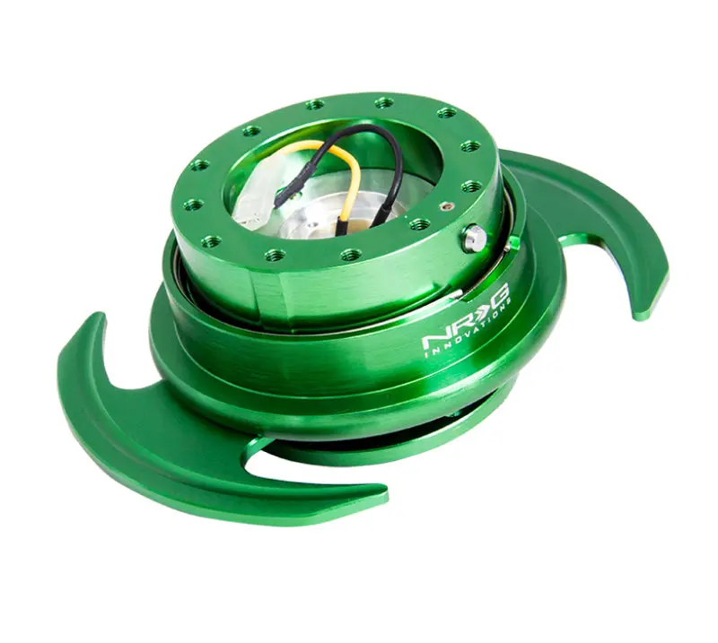 Nrg Gen 3.0 Quick Release Steering Wheel Hub – Green Body And Ring With Handles 1